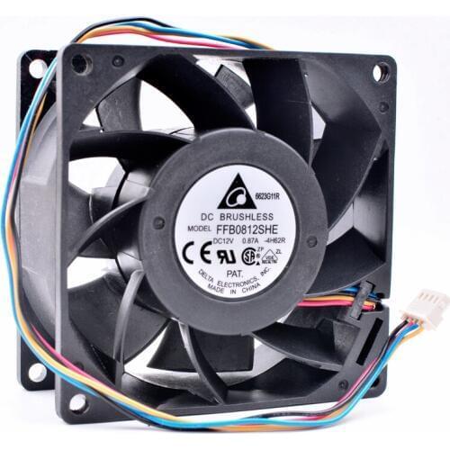 Brand new original FFB0812SHE 8cm 8038 12V 0.87A 4 lines large air volume server cooling fan