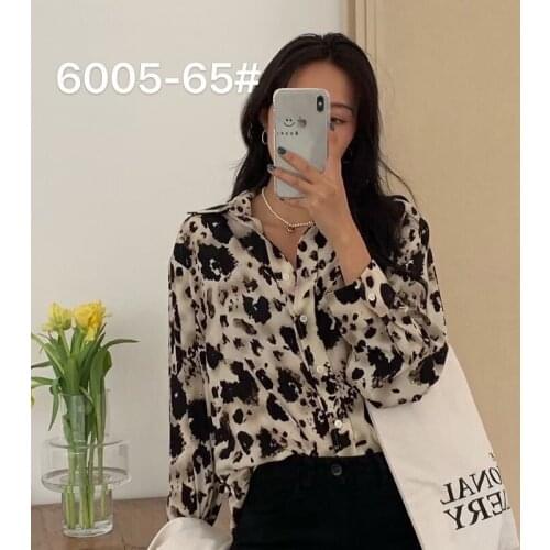 YOMING 2021 Fashion Casual Loose Chiffon Short Long Sleeve Ladies Shirt