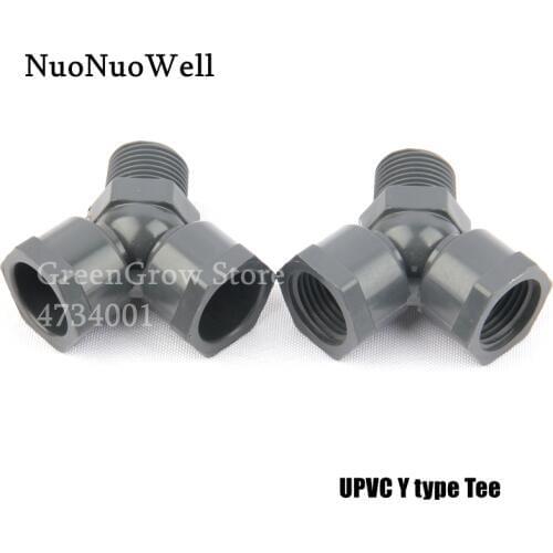 1~20pcs 1/2" 1/4" 20mm UPVC Y Type Tee Connectors Garden Irrigation Connector Aquarium Sampling Valve Pressure Gauge Joint