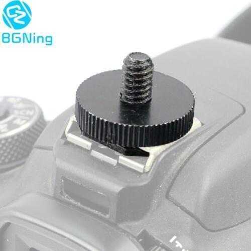 1/4 Inch DSLR Camera Flash Hotshoe 1/4" Tripod Screw to Hot Shoe Adapter Mount Photo Studio Screw Accessory