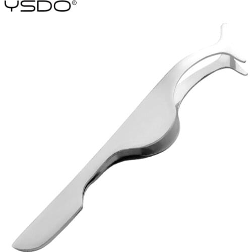 YSDO 1 PCS Eyelash Tweezers Beauty Makeup Tools Stainless Auxiliary False Lashes Curler Mink Eyelashes professional tweezers