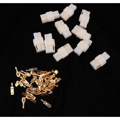 10 Kits Locking Connector Kit - 6.3mm - 2 Pin - Car Motorcycle Wiring Repair used in Cars Motorcycles Mopeds