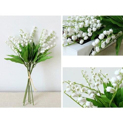 12pcs Artificial Lily of The Valley Flowers Bush for Home Garden Wedding Decoration