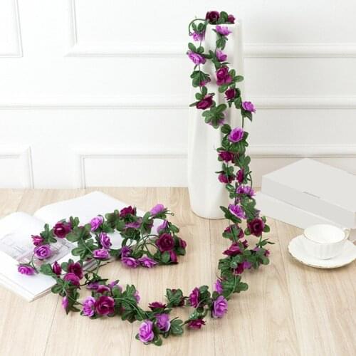 2.5M Artificial Rose Flowers Rattan Autumn Small Peony String Decor Silk Fake Garland For Wedding Home Hotel Garden Decoration
