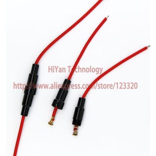 20pcs/lot) 5*20MM Fuseholder 5x20MM Fuse Holder Fuse Clips With Wire Wire Length:12CM Wire Diameter:2.6MM