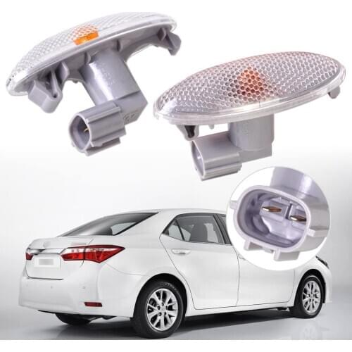 2x For Toyota Corolla Camry Yaris RAV4 Vios 2006~2013 Repeater LED Side Marker Fender Lights Turn Signal LED Lamp 2009 2011 2012