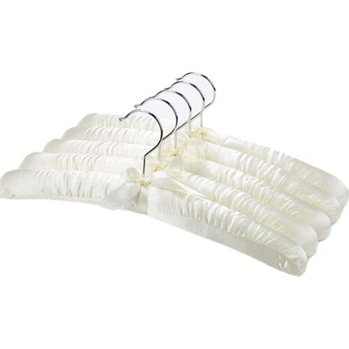 Satin Padded Hangers for Delicate Wedding Dresses Silk Hangers with Anti-Rust Swiveling Chrome Hook for Winter Sweaters