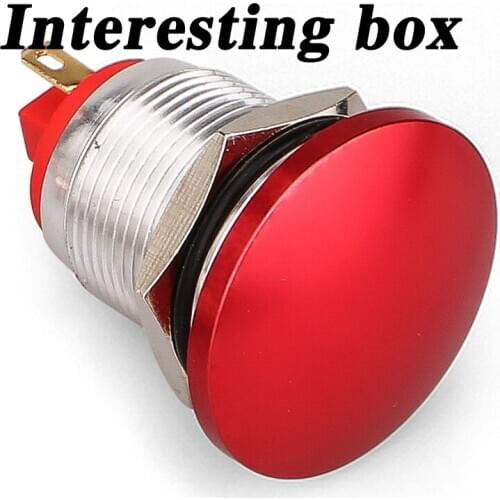 Free shipping 16mm mushroom head round button red and green normally open 1NO small waterproof switch DIY handmade accessories