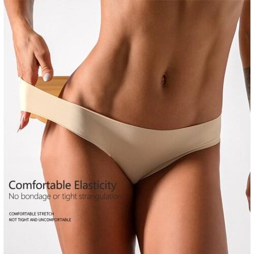 Seamless Low-Rise Panties Women Fashion ice silk Sexy Briefs Ultra-thin Lingerie Briefs Lady Underwear Plus Size Dropshipping