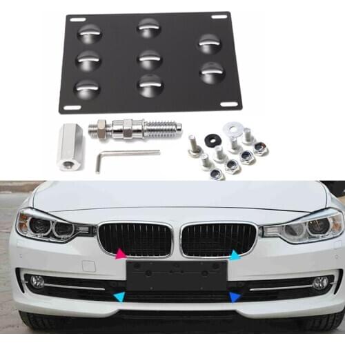 Tow Hook Bracket License Plate Holder Mount License Plate Relocator Frame for BMW E61 E63 E65 E82 E85 E88 3 5 6 8 Z Series