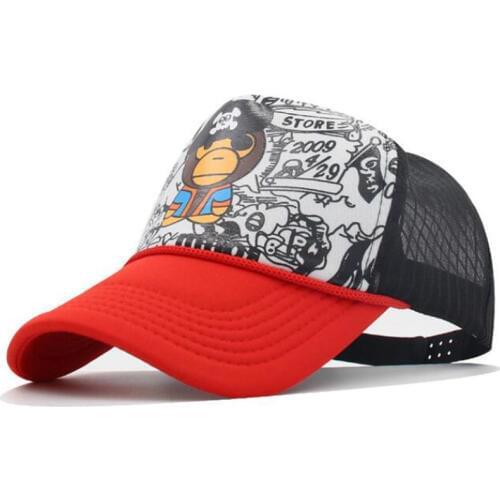 YOYOCORN New Childrens hat cartoon mesh baseball caps baby boys and girls summer shade breathable cap kids sun protection hats