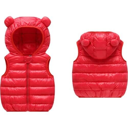 Children Hooded Vests Warm Down Jackets Coat Autumn Winter Baby Boys Girls Thicken Waistcoat Kids Outerwear Kids Clothes 2020