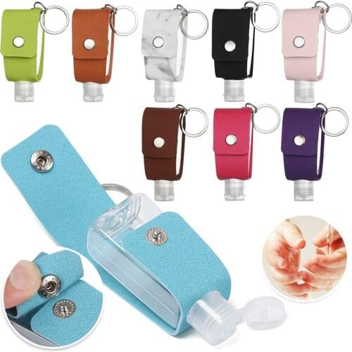 30ml Travel Portable Hand Sanitizer Bottle Keychain Holder Reusable Bottle Hand washing gel Storage Bottle with Keychain Carrier