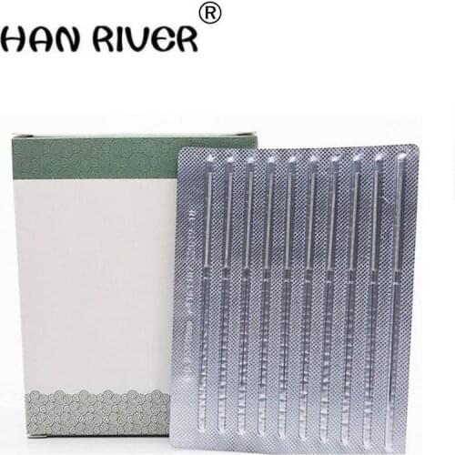HANRIVER 2020 100 pieces of acupuncture needle therapy disposable sterile silver acupuncture needle insertion