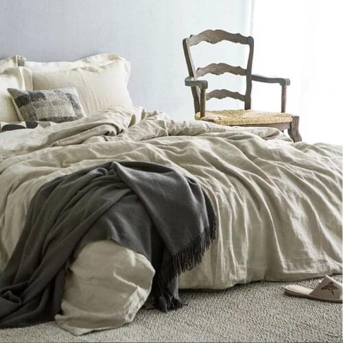 100% Washed Linen Bedding Set Duvet Cover And Pillowcases France Flax Quilt Cover Breatherable Ultra Soft Farmhouse Bedlinen