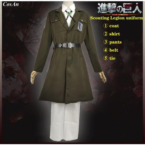 Hot Anime Attack On Titan Scouting Legion Cosplay Costume Three Season Green Military Uniform Activity Party Role Play Clothing