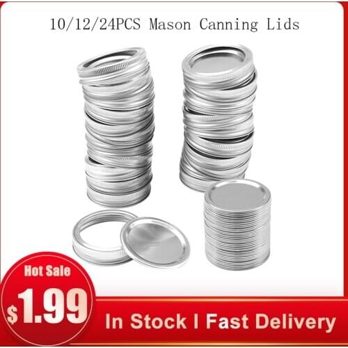 10/12/24PCS Mason Canning Lids Leak Proof Sealing Food Keeping Fresh 70/86MM Regular Mouth Mason Jar Covers Kitchen Supplies