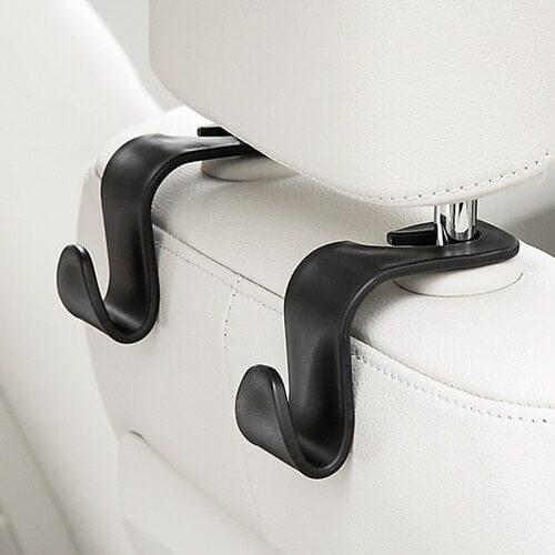 2pcs Car Vehicle Back Seat Hook Rear Headrest Organizer Hanger Storage Hook for Groceries Bag Handbag Umbrellas Car Accessories