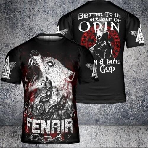 2021 Summer Men t-shirt Viking Wolf And Dragon Tattoo 3D Printed Harajuku Ropa Casual short Sleeve Tee shirts Unisex tops QDL073