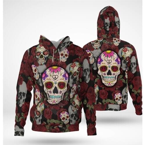 Skull Flowers Tattoo 3D Printed Hoodies Fashion Pullover Men For Women Sweatshirts Hip Hop Sweater Drop Shipping Style-2