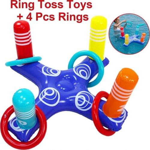 Inflatable Ring Throwing Ferrule Inflatable Ring Toss Pool Game Toy Kids Outdoor Pool Beach Fun Summer Water Toy Supplies #T1P