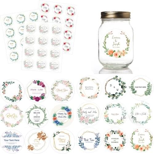 Customized Stickers Add Your Names and Date Wedding On White Adhesive Stickers Invitations Seals Candy Favors Gift Boxes Labels