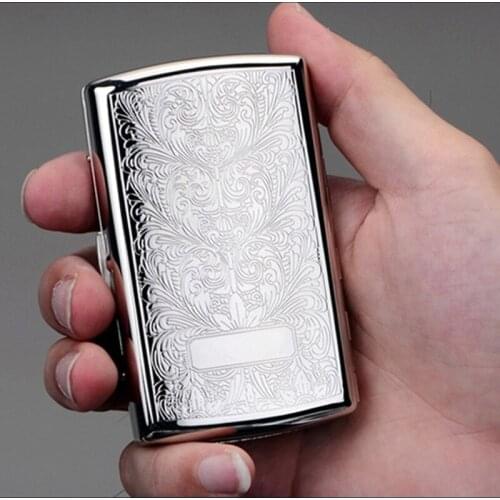 New 1pcs -High Quality Siver Printed Flower cigarette case hold 12pcs cigarettes Cigarette box /holder