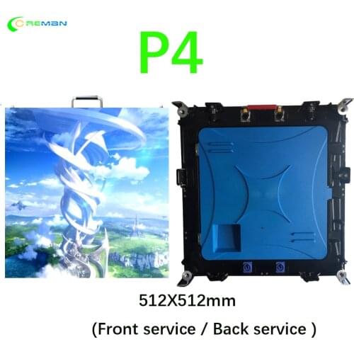 Full Color Indoor Outdoor LED Display Panel P4 LED Video Wall for Sale front back service 512x512mm led cabinet