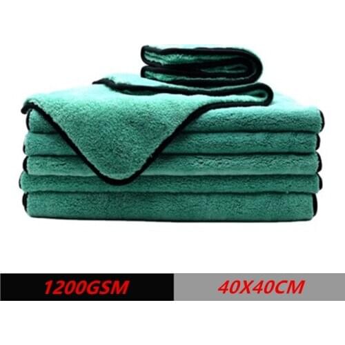 1200GSM 40x40CM Car Wash Microfiber Towel Cleaning Drying Cloth Hemming Car Care Cloth Detailing Wash Towel Car Accessories