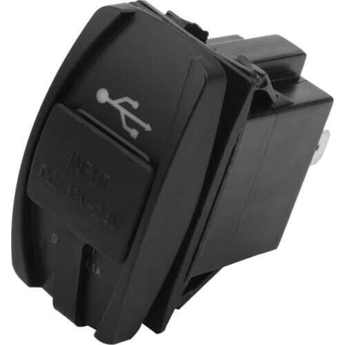 Retail 12V 24V Car Auto Boat Accessory LED Dual USB Charger - Outlet green