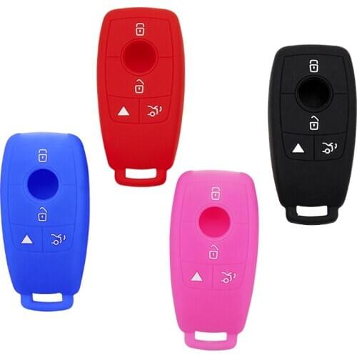 Silicone Car Remote Key Cover Case Holder Fit Skin Wallet Key Protector 3 Buttons for Benz E C W213