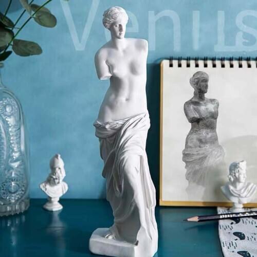 Nordic Home Decor Home Decoration Resin Statue Sculpture European Character Statue Pure White Art Supplies Decorations Gift