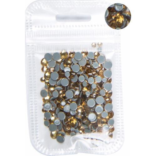 AAAA+ Best Quality Lt.C.Topaz Mix Size Hot Fix Rhinestone More Shiny Super Bright Nail Art Hotfix Iron On Stones. 10Gram