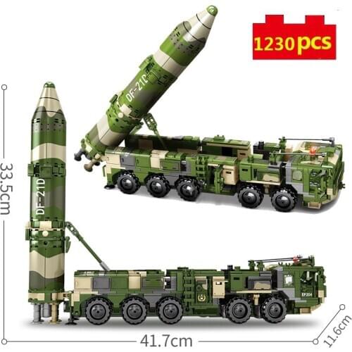 Military series World War long-range air defense missiles Armored launch vehicle DIY model Building Blocks Bricks Toys Gifts