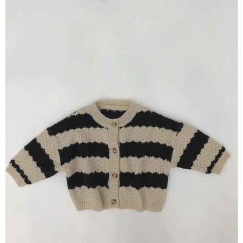 Autumn Children Sweater Long Sleeve Winter Boys Striped Knitted Cardigan Girls Tops Knitwear Sweater New Arrival Kids Jacket
