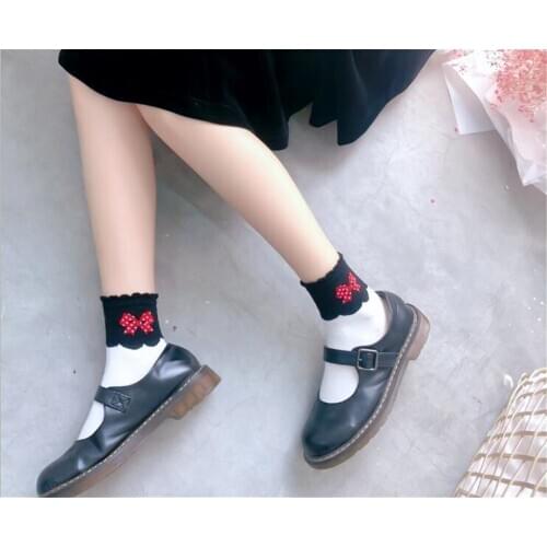 Women Socks Winter Cute Ladies Female Thermal Warm Cartoon bow Socks B733
