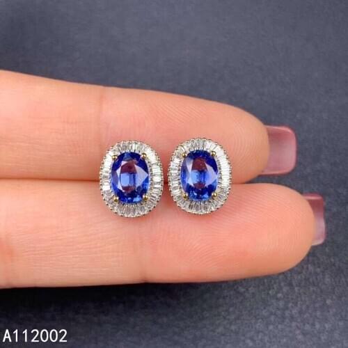 KJJEAXCMY fine jewelry natural sapphire 925 sterling silver women earrings new Ear Studs support test exquisite