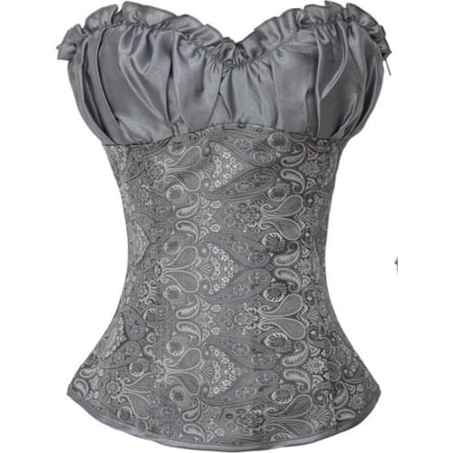 Corset and Bustier for Women Burlesque Wedding Renaissance Satin Padded Corsetto Plus Size Zip Medieval Carnival Party Clubwear