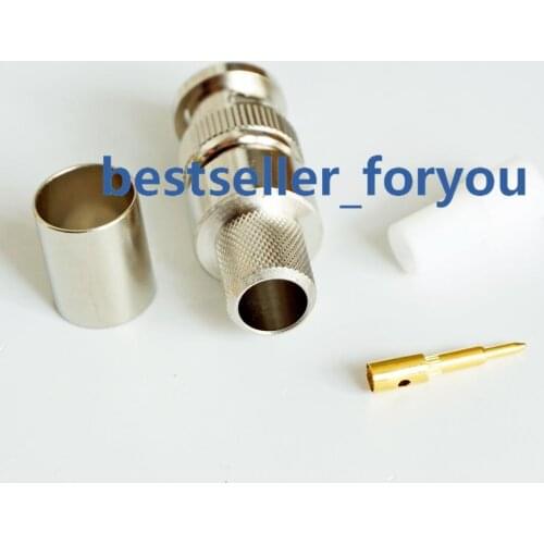 1Pcs BNC Q9 Male Plug Crimp For RG8 LMR400 RG213 RG165 RG393 COAPcsIAL RF Connector