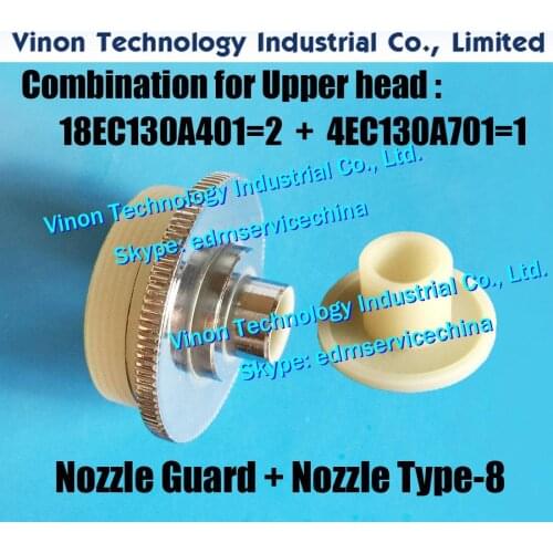 18EC130A401=2+4EC130A701=1 Combination for upper head set Laminar Nozzle Guard+Dielectric Fluid Upper type 8 for Makino U series