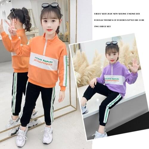 Girls Suits Sweatshirts + Pants 2pcs Kids Cotton Tracksuit 2021 Beautiful Spring Autumn Uniforms Sport Teenagers Outwear Childre