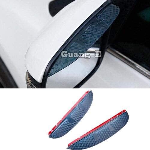 For Toyota RAV4 2014 2015 2016 Car styling rear Rearview Side glass Mirror trim frame Rain Shield Sun Visor Shade eyebrow 2pcs