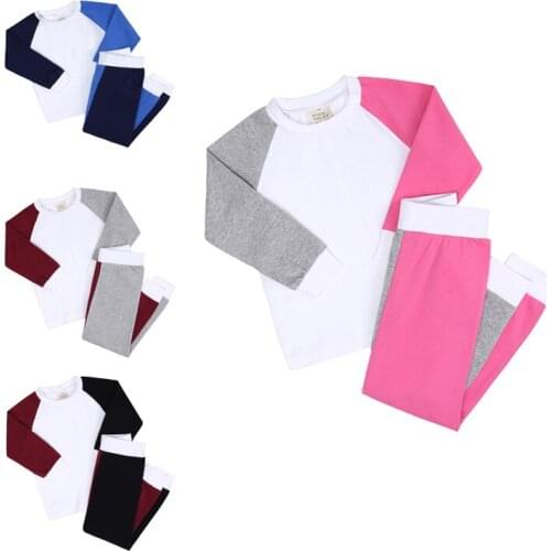 2pcs. Baby Girls Boys Clothes Set Pajama Set For Children Kid Clothes of Sleepwear Contrast Color Top+Pants Body Suit Loungewear