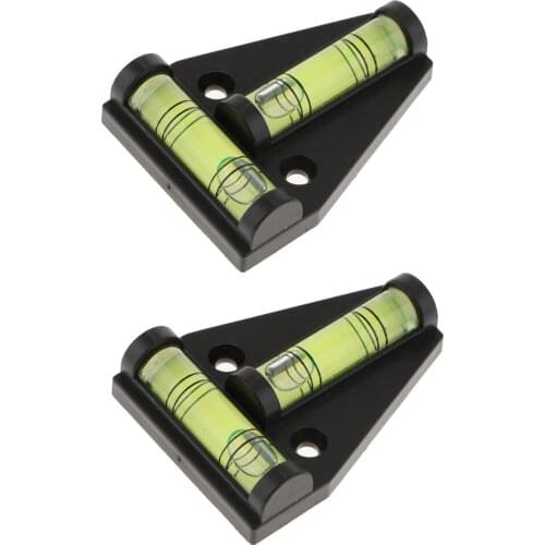 2 pack Plastic T Type Mini Bubble Spirit Level Measuring Device Lightweight DIY Tool Triangular Indicator For RV