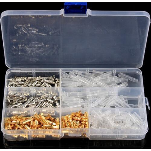 320PCS/80set Car Auto Motorcycle Bullet Terminals 4mm Male & Female Wire Bullet Crimp Connectors Terminal With Insulation Sheath