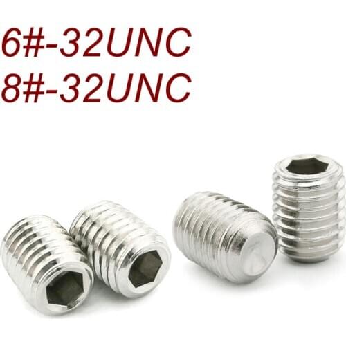 6#-32UNC 8#-32UNC Stainless Steel A2 Hex socket head set screw ASMEB18.3 SUS 304 set screw