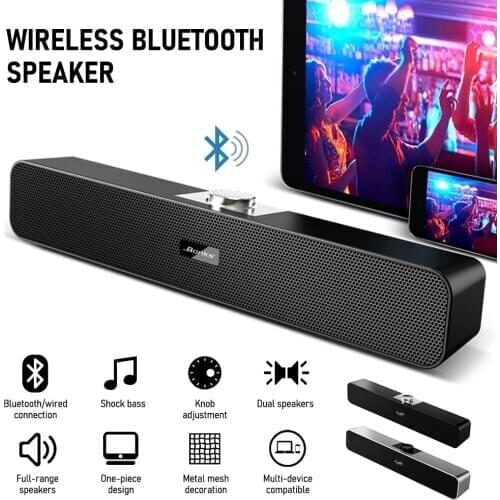 6W soundbar Bluetooth Speaker USB Wired Powerful Computer Bar Stereo Subwoofer Bass Surround Sound Box for PC Laptop phone Table