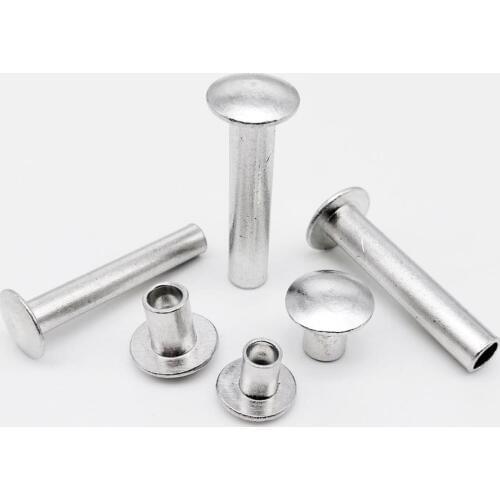 10/50pcs M2 M2.5 M3 M4 M5 M6 GB873 Aluminum Round Flat Truss Head Half Semi Hollow Shank Rivet Diameter 2-6mm length 3-30mm