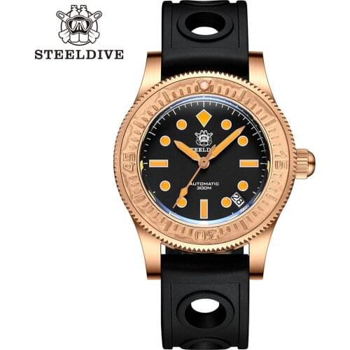 STEELDIVE SD1952S 41MM Automatic Watches Men Diver Watch Bronze 300m Waterproof C3 Luminous Sapphire Dive Watch