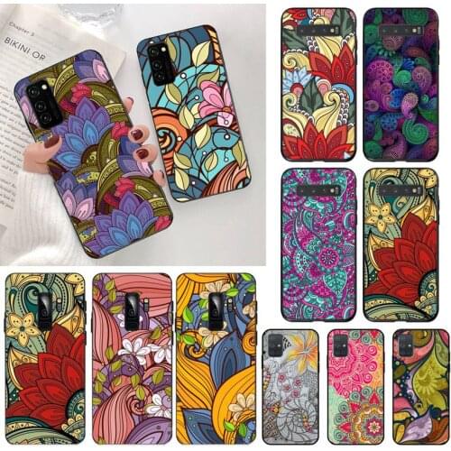 Doodles abstract art flowers Phone Case for Samsung S20 plus Ultra S6 S7 edge S8 S9 plus S10 5G lite 2020